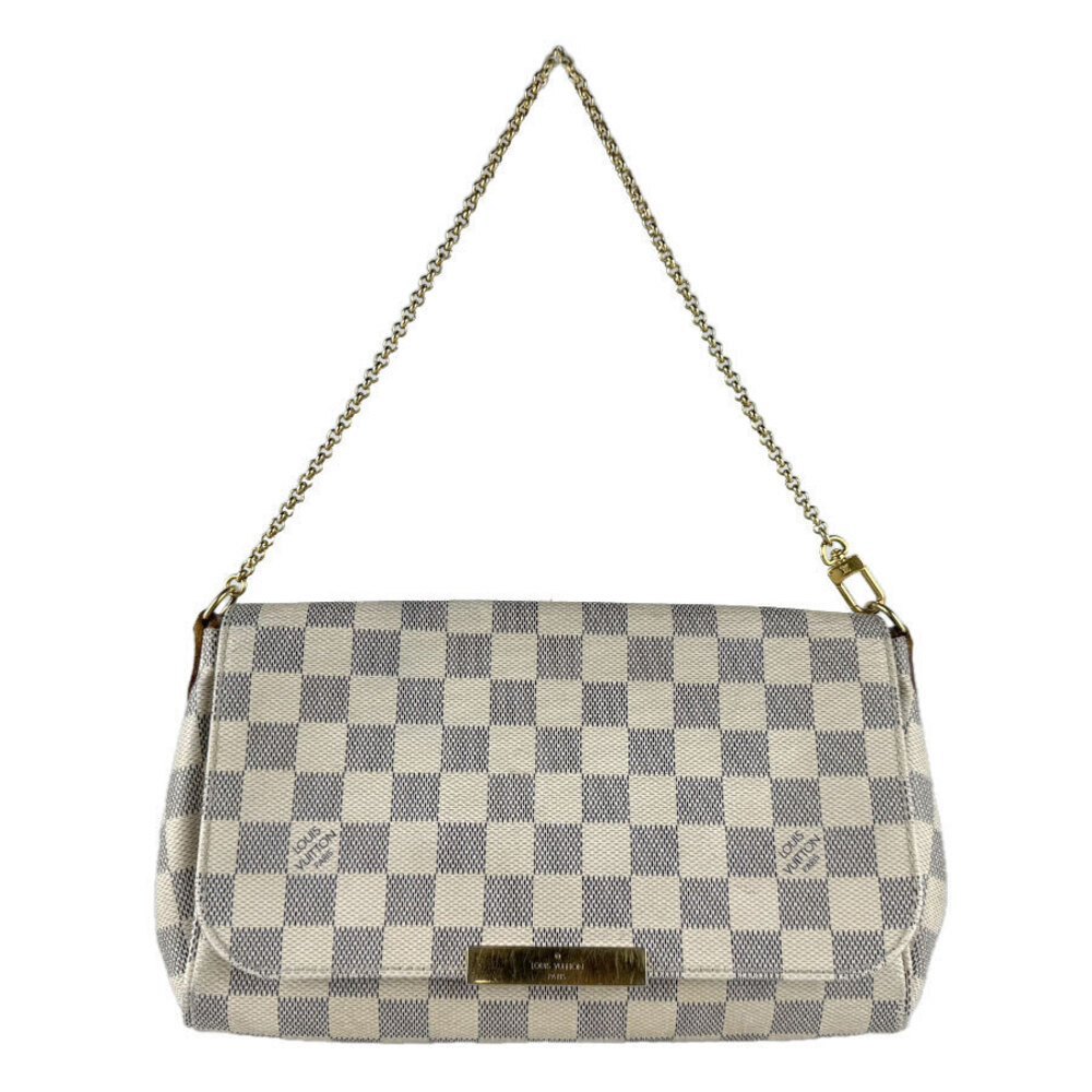 Louis Vuitton Damier Favorite Canvas Shoulder Bag Azur White